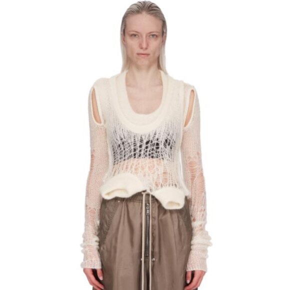 Rick Owens  Off-White Asymmetric Sweater Size M NEW - Picture 5 of 13